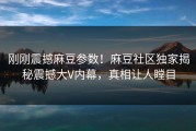 刚刚震撼麻豆参数！麻豆社区独家揭秘震撼大V内幕，真相让人瞠目