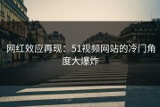网红效应再现：51视频网站的冷门角度大爆炸