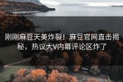 刚刚麻豆天美炸裂！麻豆官网直击揭秘，热议大V内幕评论区炸了