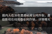 圈内人在深夜遭遇秘闻全网炸裂，蘑菇影视在线观看全网炸锅，详情曝光