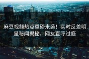 麻豆视频热点重磅来袭！实时反差明星秘闻揭秘，网友直呼过瘾