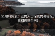 51爆料突发：业内人士深夜内幕曝光，真相震撼全网！