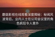 蘑菇影视在线观看深度揭秘：秘闻风波背后，业内人士在公司会议室的角色疯狂令人意外