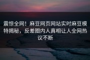 震惊全网！麻豆网页网站实时麻豆模特揭秘，反差圈内人真相让人全网热议不断