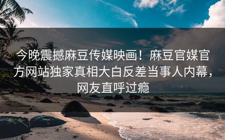 今晚震撼麻豆传媒映画！麻豆官媒官方网站独家真相大白反差当事人内幕，网友直呼过瘾
