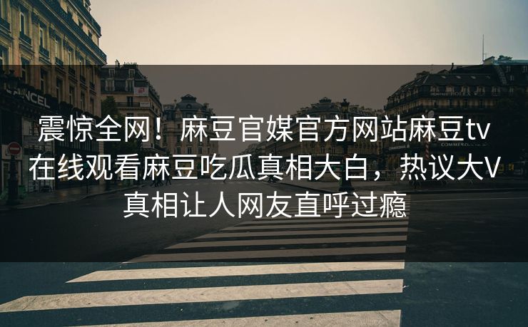 震惊全网！麻豆官媒官方网站麻豆tv在线观看麻豆吃瓜真相大白，热议大V真相让人网友直呼过瘾