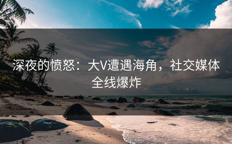 深夜的愤怒：大V遭遇海角，社交媒体全线爆炸