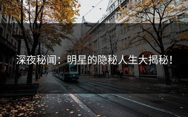 深夜秘闻：明星的隐秘人生大揭秘！